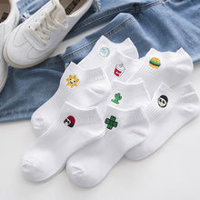 Load image into Gallery viewer, Funny Cartoon White Short Socks