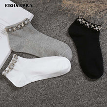 Load image into Gallery viewer, Handmade Japan Pearl Stars Fishnet Socks