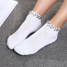 Load image into Gallery viewer, Handmade Japan Pearl Stars Fishnet Socks