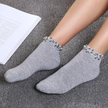 Load image into Gallery viewer, Handmade Japan Pearl Stars Fishnet Socks