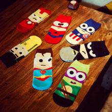 Load image into Gallery viewer, Superheros Boat Socks For Men