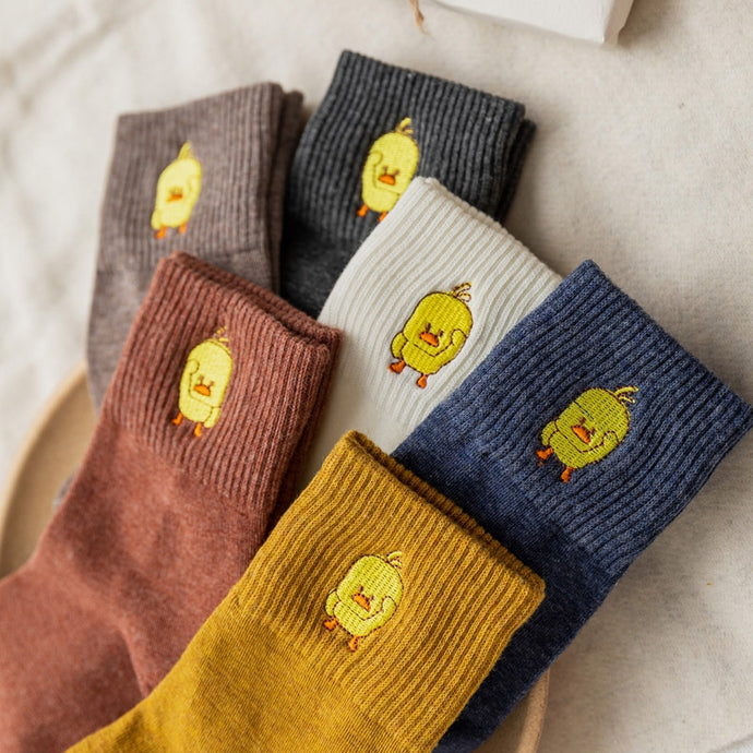 New Fashion Cotton Yellow Duck Women Socks